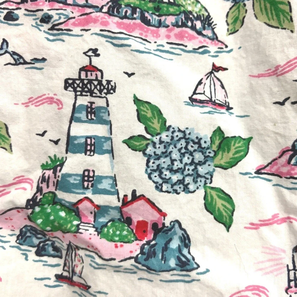Printfresh Lighthouse Keeper Nautical White Pajama Shorts Organic Cotton XL